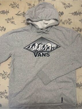 Vans Light Gray Hoodie with Mountain Graphic